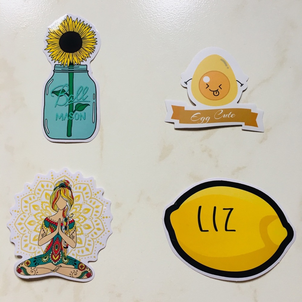 Water poof yellow sticker pack